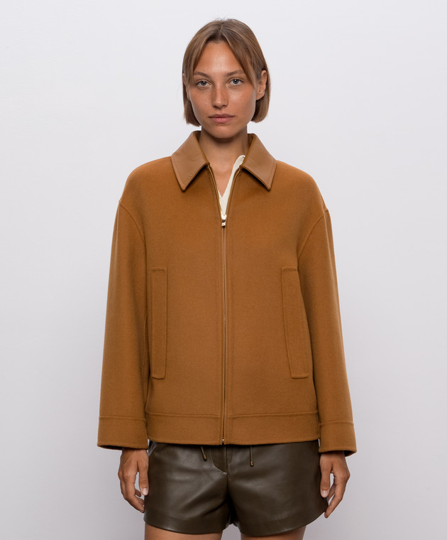 Max Mara Коричнева куртка SFERE з вовни, шовку та кашеміру MSTSFERE зображення 3
