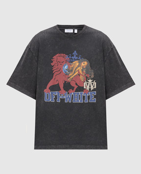Off-White Сіра футболка з принтом 44MAA120S26J005