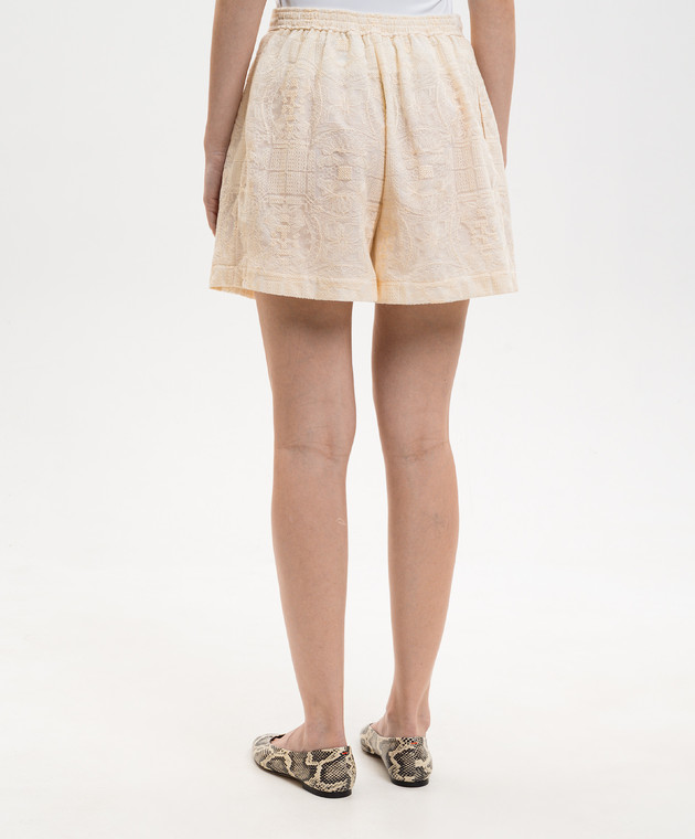 Ermanno Scervino Бежеві шорти з вишивкою D482P763UCX зображення 4