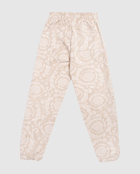 Versace Дитячі бежеві джогери у візерунок 10227441A16796