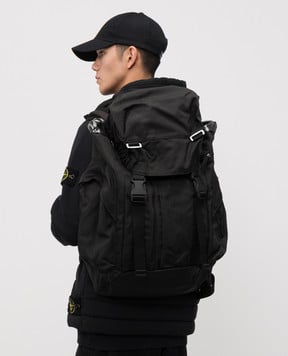 Stone Island Чорний рюкзак CORDURA 1500 з логотипом K2S159200010S0075