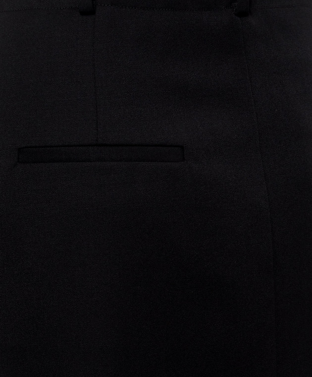 Fendi Черная юбка из шерсти с разрезами FQ7767B1H8 изображение 5
