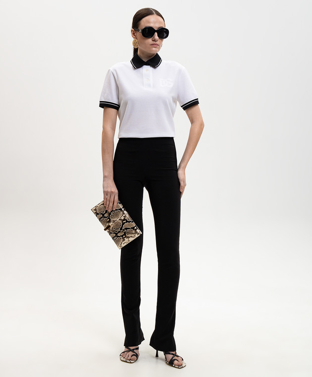 Dolce&Gabbana Белое поло с монограммой F8V33ZGDDMH изображение 2