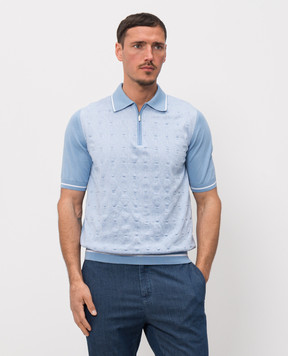 Castangia dal 1850 Блакитне поло у візерунок CA06E23