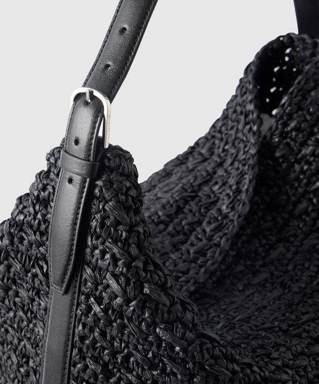Toteme Черная сумка из рафии 262WAL853FB0647 изображение 5
