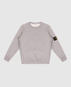 Stone Island Дитячий світшот сірого кольору з патчем логотипа L2S166100002S0M2014