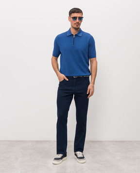 Stefano Ricci Синє поло із шовку K616452P31F26117