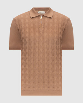 Cashmere&Whiskey Коричневое поло в фактурный узор M54268011