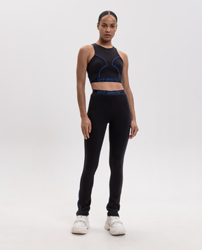 Off-White Чорний топ з візерунком логотипа 2FA00362T