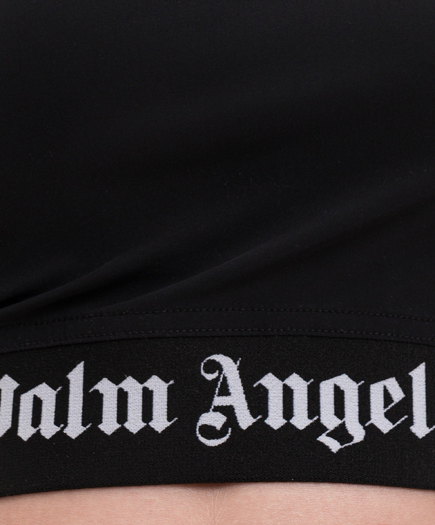 Palm Angels Чорний спортивний топ з принтом логотипа PWVO014S26FAB001 зображення 5