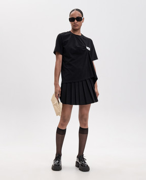 Maison Margiela MM6 Черная юбка-плиссе с шерстью S52MC0024M35436