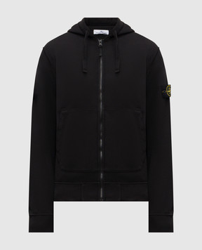 Stone Island Чорна спортивна куртка з патчем логотипа L1S156100061S0051