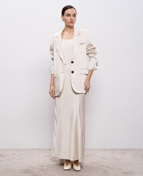 Peserico Бежевий жакет з ланцюжком моніль E0110004270