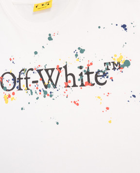 Off-White Дитяча біла футболка з принтом логотипа 44BAA002F5J005
