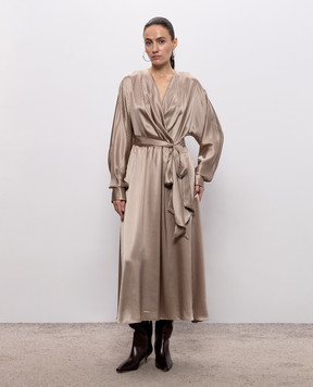 Kiton Бежевое платье из шелка D62340K0584I