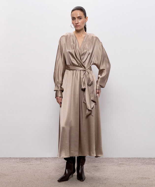 Kiton Бежевое платье из шелка D62340K0584I изображение 2