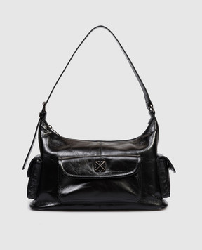 Off-White Чорна шкіряна сумка-хобо Dumbo OWNN18OC99LEA001