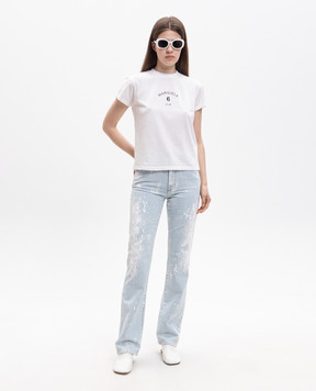 Maison Margiela MM6 Белая футболка с принтом логотипа S62GD0216M20048