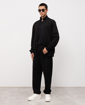 Moncler Черные джоггеры с логотипом K20918H0001789AZY