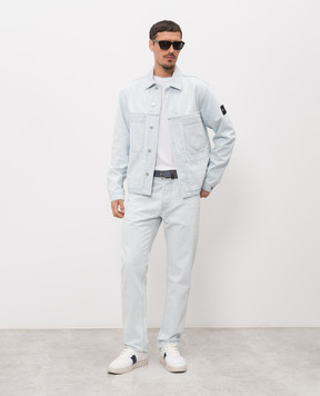 Stone Island Голубая джинсовая куртка с патчем логотипа L1S144100006S00J9