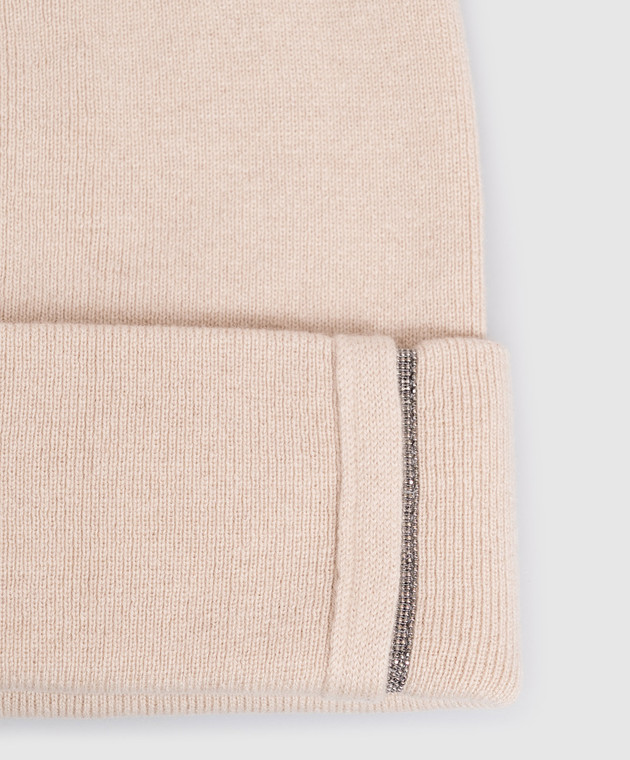 Brunello Cucinelli Бежева шапка з кашеміру M12163199 зображення 4
