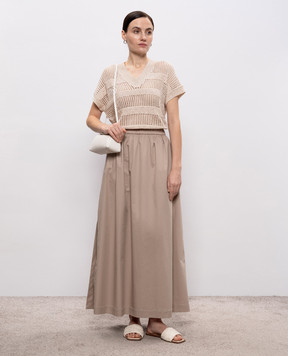 Peserico Бежева спідниця максі з розрізами P0570201979