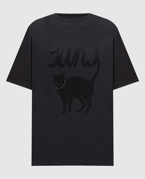 Juun.j Сіра футболка з принтом JW6342W063