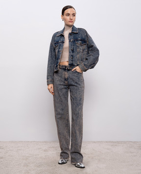 Peserico Синя джинсова куртка з ефектом потертості E21888L1804280