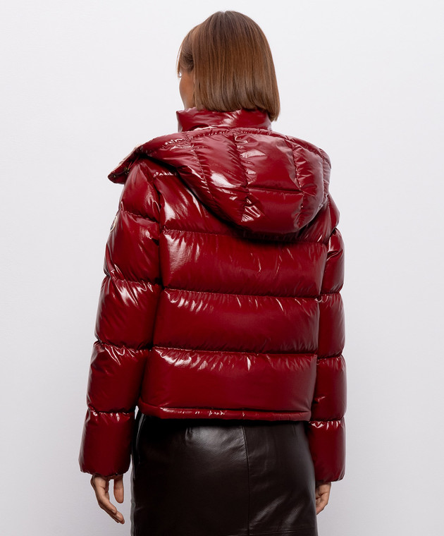 Moncler Бордовый пуховик Niveole с нашивкой логотипа L20931A00031597EU изображение 4