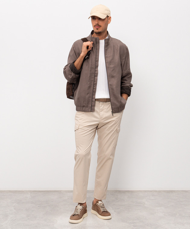 Peserico Коричнева куртка з льону R5227002606 зображення 2