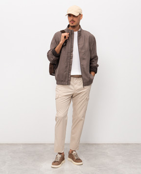 Peserico Коричневая куртка из льна R5227002606