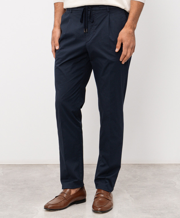 Peserico Сині штани з бавовни R54774T23D07945 зображення 3