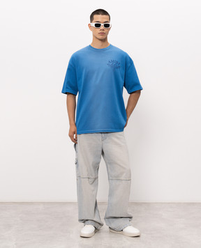 AMIRI Синя футболка з вишивкою логотипа AMTOJR1157