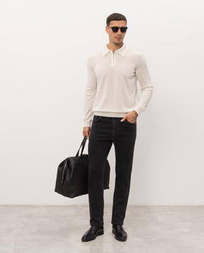 Castangia dal 1850 Поло из шерсти и шелка цвета айвори CS5304