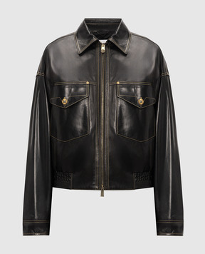 Versace Чорна шкіряна куртка 10257781A18381