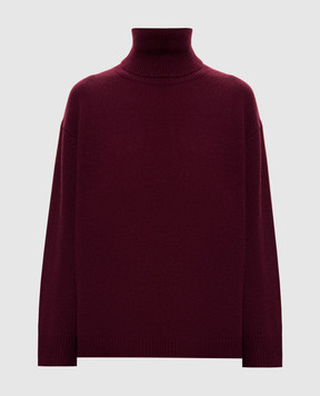 Allude Бордовий светр з вовни і кашеміру з розрізами 26517105