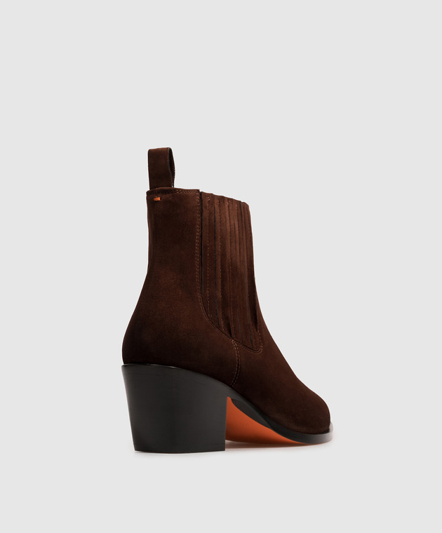 Santoni Коричневые замшевые ботильоны WTOU71799BJ2NAEA изображение 3