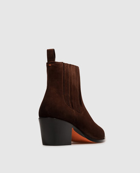Santoni Коричневые замшевые ботильоны WTOU71799BJ2NAEA
