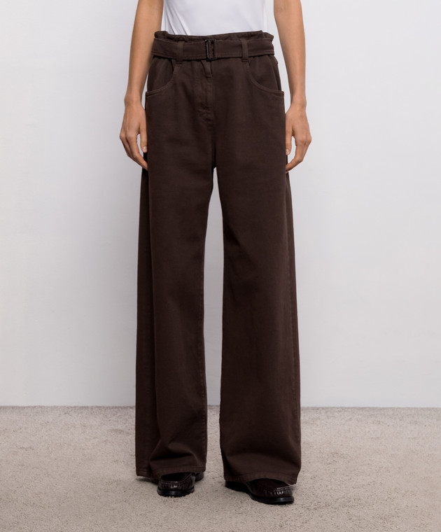 Brunello Cucinelli Коричневые джинсы с поясом M0H81P4109 изображение 3