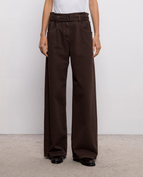 Brunello Cucinelli Коричневые джинсы с поясом M0H81P4109
