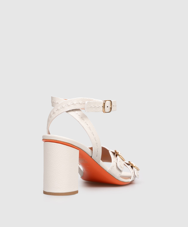 Santoni Білі шкіряні босоніжки Didi WHWT72116HA2TWKA зображення 3