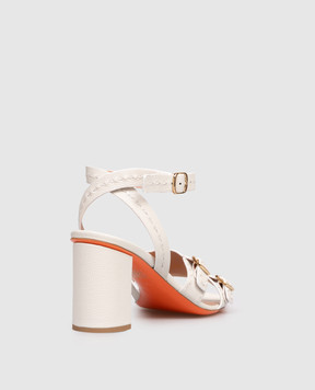 Santoni Білі шкіряні босоніжки Didi WHWT72116HA2TWKA