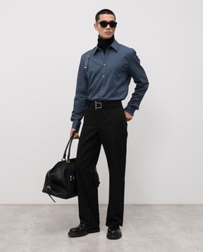 Alexander McQueen Синя сорочка Harness 828170QNAAB