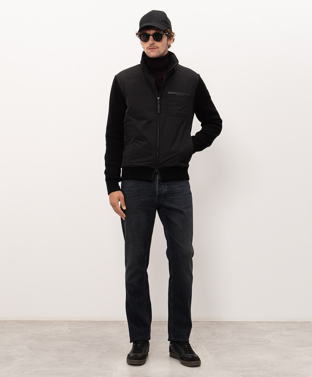Moncler Чорна комбінована куртка L20919B00016M4281 зображення 2