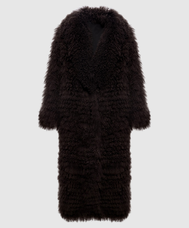 Simonetta Ravizza Коричневая двусторонняя шуба Julia F06CO199MG3R