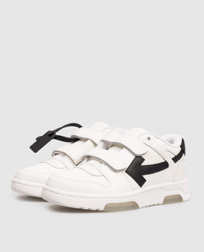 Off-White Детские белые кожаные кроссовки Out Of Office с логотипом OBIA008C99LEA0023439