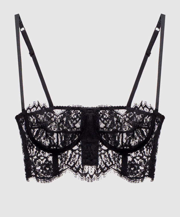 Dolce&Gabbana Чорний топ з мережива O7B48TON03J