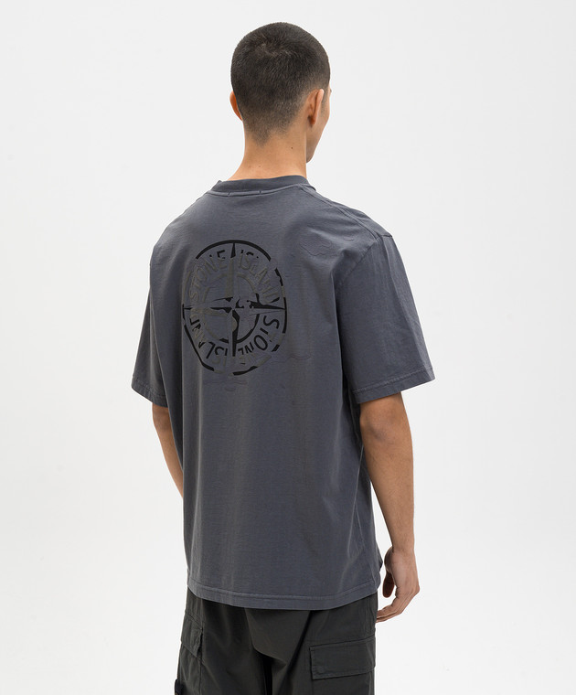 Stone Island Сіра футболка з принтом емблеми L1S152100001S0E14 зображення 4
