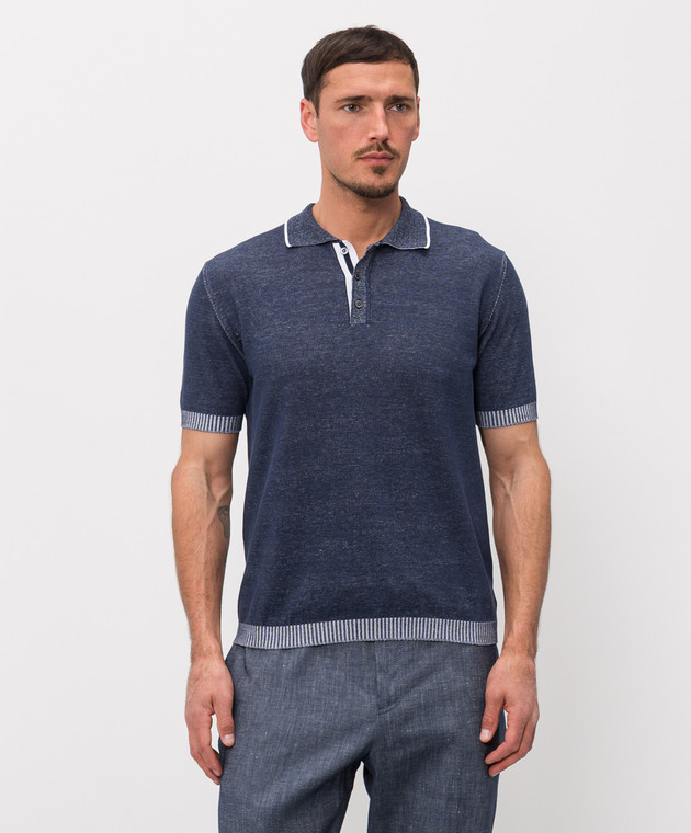 MooRER Синє поло ADOLFO ADOLFOSIC зображення 3