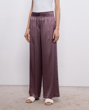 Brunello Cucinelli Фіолетові штани із шовку M0C59P8942